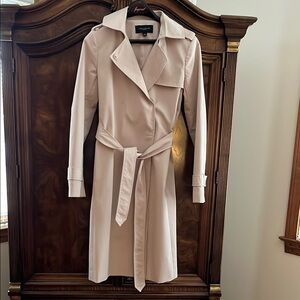 Ann Taylor Cream Classic Trench Coat with Belt
